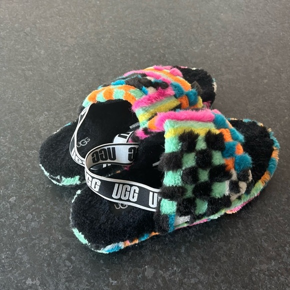 LADIES UGG FAUX FUR SANDALS - Picture 2 of 6